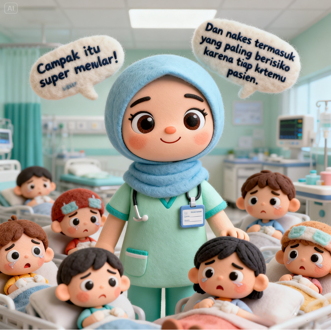 Ilustrasi pentingnya pemberian imunisasi Measles-Rubella (MR) bagi tenaga medis dan tenaga kesehatan serta dokter internship.