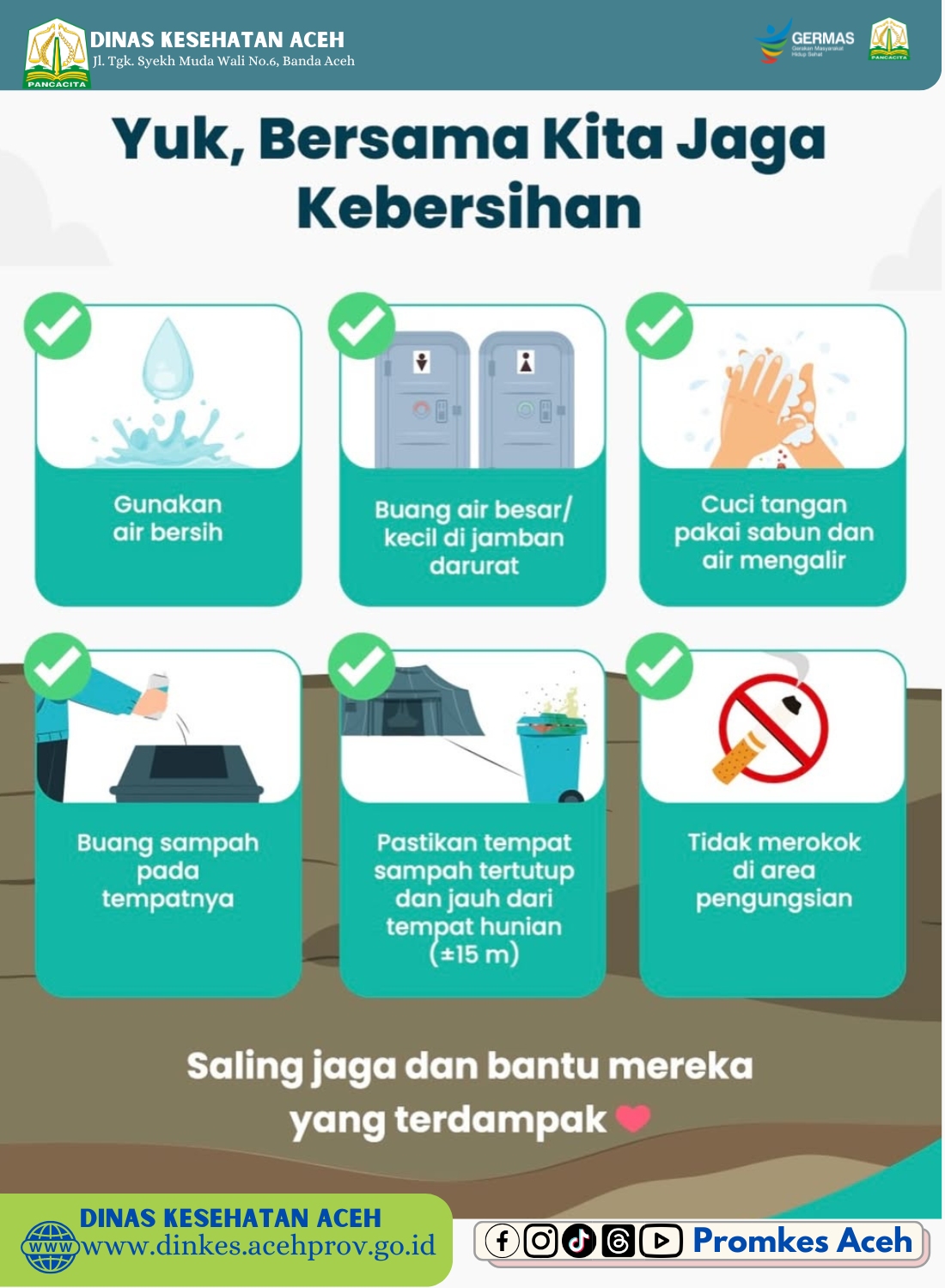 Jaga kebersihan di pengungsian 02