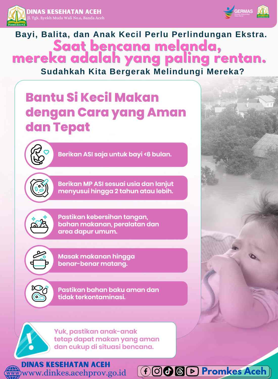 Lindungi Bayi, Balita Saat Situasi Darurat