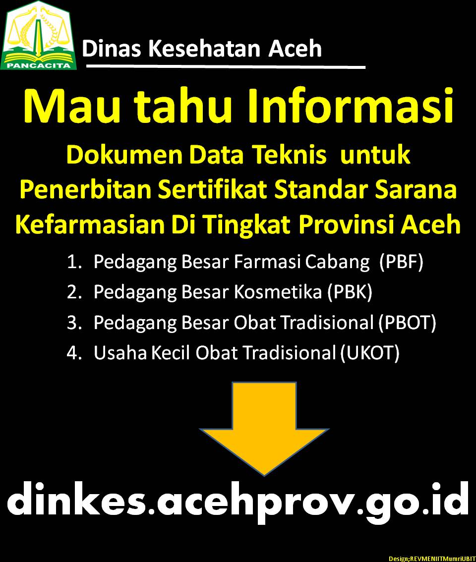 Dokumen Data Teknis Penerbitan Sertifikat Standar Sarana Kefarmasian Provinsi Aceh