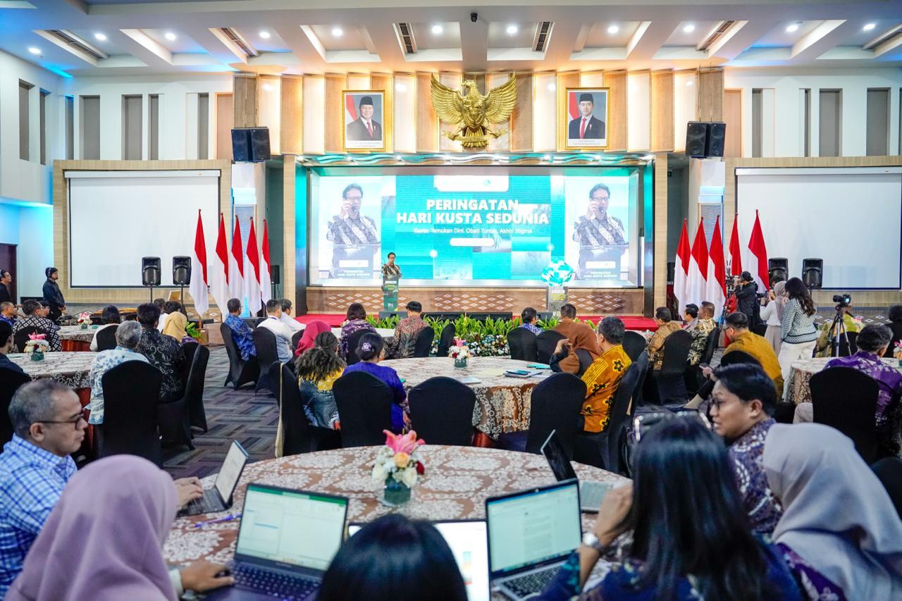 Puncak Peringatan Hari Kusta Sedunia yang digelar di Auditorium Siwabessy, Gedung Prof. Sujudi, Kementerian Kesehatan RI, Jakarta, Rabu (11/3).