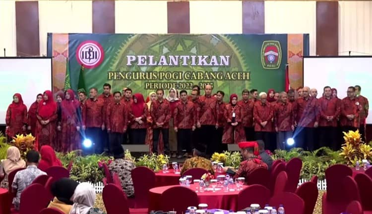 Pelantikan Pengurus POGI Cabang Aceh Periode 2022-2025 di Hotel Hermes Palace Banda Aceh, Sabtu malam (27/5)