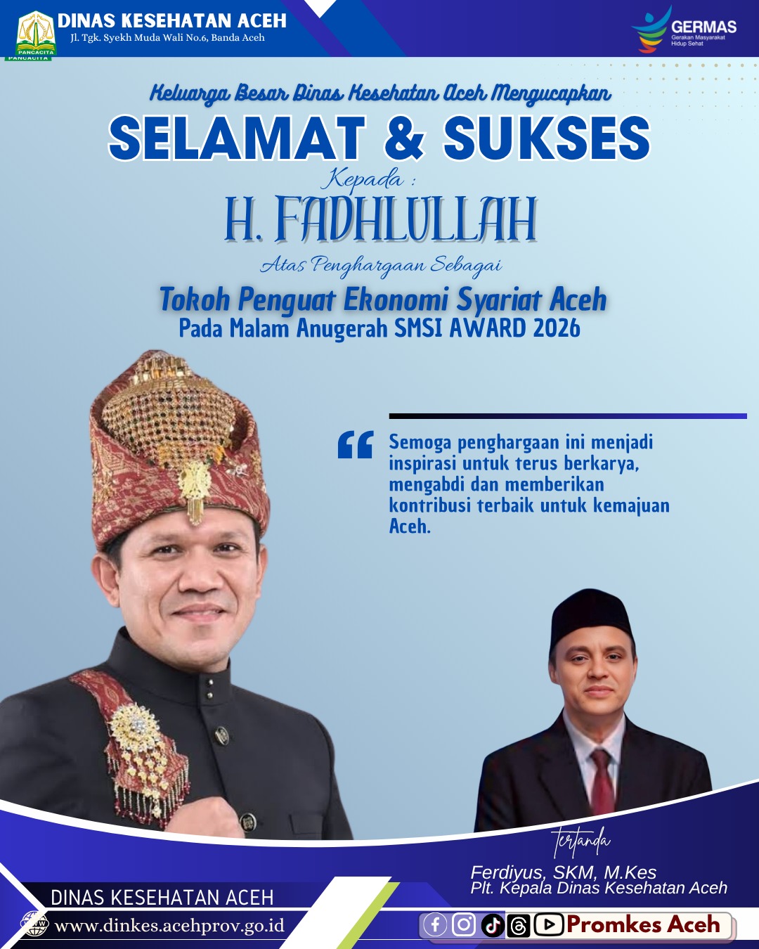 Selamat Atas Tokoh Penguat Ekonomi Syariat