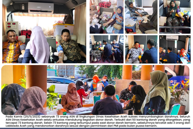 ASN Dinas Kesehatan Aceh Sumbang 73+ Kantong Darah